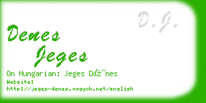 denes jeges business card